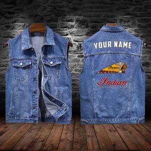 Indian Motorcycle Custom Name Designed Causual Denim Jacket VS01
