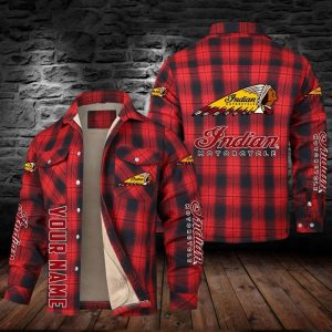 Indian Motorcycle Custom Name Casual Winter Corduroy Jacket VS4