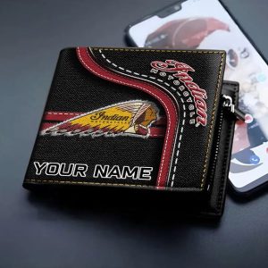 Indian Motorcycle Custom Name Casual Leather Wallet VS25
