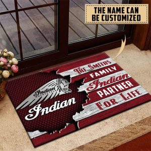 Indian Motorcycle Custom Name Home Sweet Home Personalized Doormat VS04