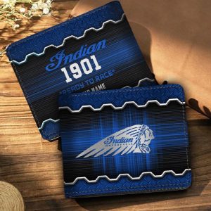 Indian Motorcycle Custom Name Casual Leather Wallet VS29