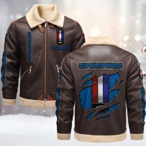 Camaro Custom Name Designed Casual Winter Leather Jacket VS46