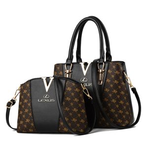 LXUS Luxury Leather Women Tote Handbag Set
