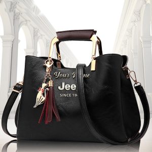 Jeep Custom Name Deluxe Leather Handbag For Women B01