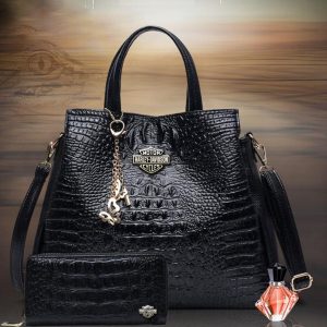 HLD Cro Leather Handbag With Free Wallet