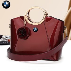 BW Bright Lacquered Platinum Leather Bag