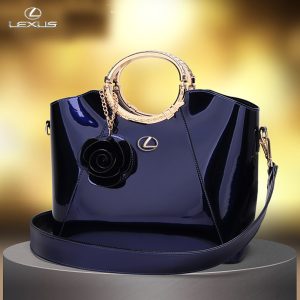 LX Bright Lacquered Platinum Leather Bag