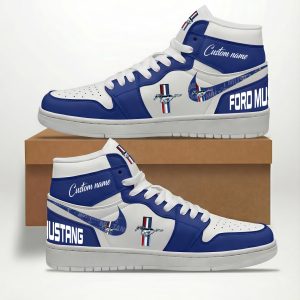 Mustang Custom Name Classic Multicolored AJ1 Shoes V40