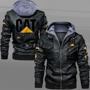 Caterpillar Designed Casual Winter Leather Jacket VS03