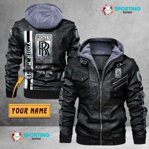 Rolls Royce Custom Name Designed Casual Winter Leather Jacket VS01