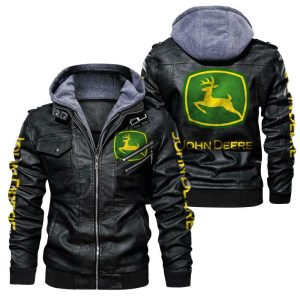 John Deere Designed Casual Winter Leather Jacket VS04
