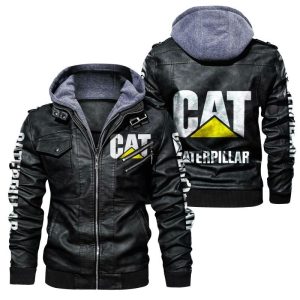 Caterpillar Designed Casual Winter Leather Jacket VS02