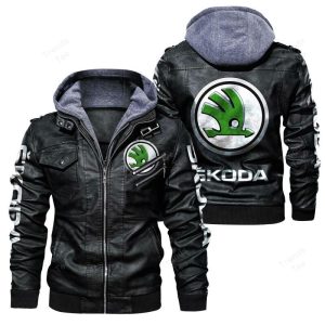 Skoda Designed Casual Winter Leather Jacket VS06