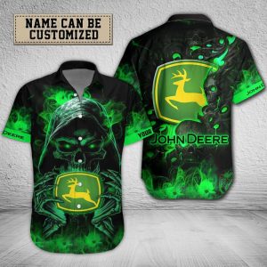 John Deere Custom Name Design Multicolor Button Shirt VS05