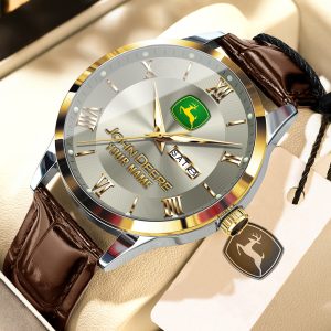 John Deere Custom Name Elegant Fashion Design Leather Men Watch VS86A