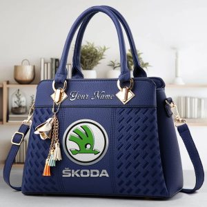 Skoda Custom Name Classic Leather Women Handbag VS04
