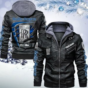 Rolls-Royce Custom Name Designed Casual Winter Leather Jacket VS07