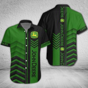 John Deere Custom Name Design Multicolor Button Shirt VS04