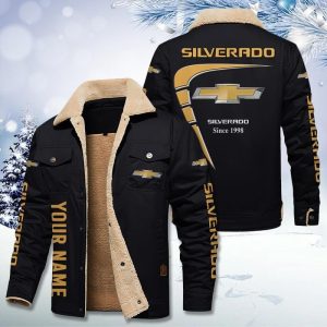 Chevrolet Silverado Custom Name Designed Casual Winter Leather Jacket VS03