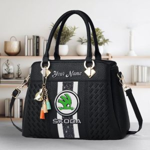 Skoda Custom Name Classic Leather Women Handbag VS01