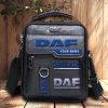 DAF Trucks Custom Name Men Leather Crossbody Bag, Cell Phone Purse, Zipper Shoulder Bag VS01