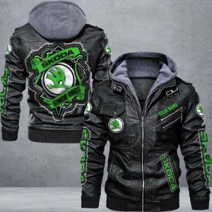 Skoda Custom Name Designed Casual Winter Leather Jacket VS08
