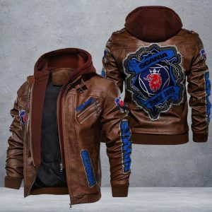 Scania Custom Name Designed Casual Winter Leather Jacket VS05