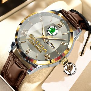 Skoda Custom Name Elegant Fashion Design Leather Men Watch VS86A