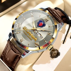Scania Custom Name Elegant Fashion Design Leather Men Watch VS86A