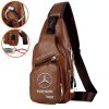 Mercedes Custom Name Casual Design Leather Men Chest Bag