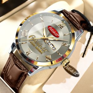 Peterbilt Custom Name Elegant Fashion Design Leather Men Watch VS86A