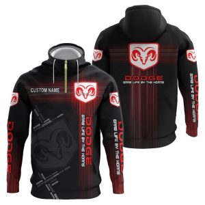Dodge Custom Name Half Zipper Hoodie, Tshirt, Sweatshirt VS01