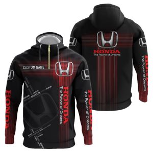 Honda Custom Name Half Zipper Hoodie, Tshirt, Sweatshirt VS01