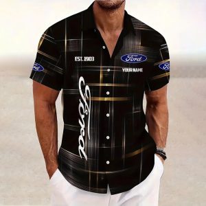 Ford Custom Name Short SleeveTurndown Button Up Hawaiian Shirt VS08