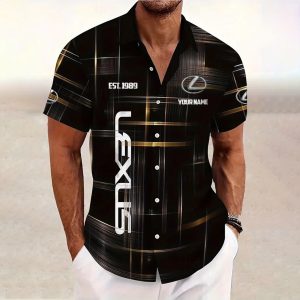 Lexus Custom Name Button Up Short-Sleeved Shirt VS08