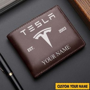 Tesla Custom Name Casual Leather Wallet VS1A