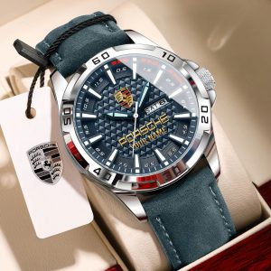 Porsche Custom Name Waterproof Leather Fashion Men Watch VS101