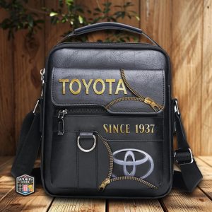 Toyota Men Leather Crossbody Bag, Cell Phone Purse, Zipper Shoulder Bag VS02