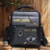Mini cooper Men Leather Crossbody Bag, Cell Phone Purse, Zipper Shoulder Bag VS02