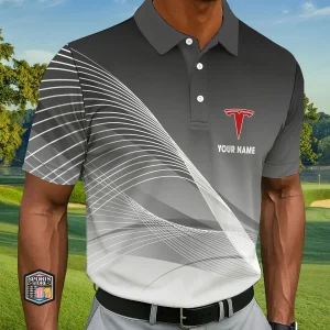 Tesla Custom Name Modern Fit Luxe Classic Polo Shirt VS04