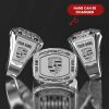 Porsche Personalized Sterling Silver Crystal Signet Men Ring VS4