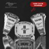 Mustang Personalized Sterling Silver Crystal Signet Men Ring VS4