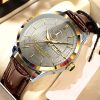Mercedes Elegant Fashion Design Leather Men Watch VS86B