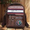 Alfa Romeo Custom Name Men Leather Crossbody Bag, Cell Phone Purse, Zipper Shoulder Bag VS04