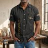 Chevrolet Silverado Logo Denim Style Short Sleeve Casual Shirt VS02