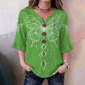 Lincoln Custom Name Women Button Down Shirt VS01