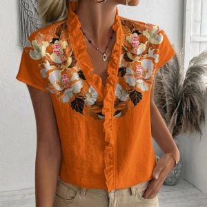 Lincoln Custom Name Women Button Down Shirt VS05